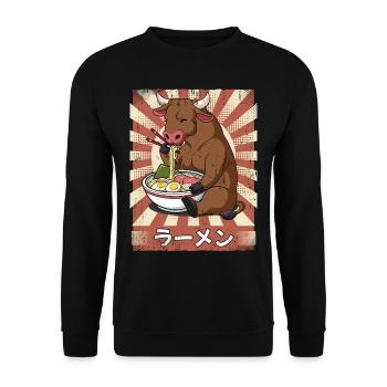ramen ox noodle soup ramen - Unisex Sweatshirt - black - Front - Alina (178cm) & Michal (187cm)