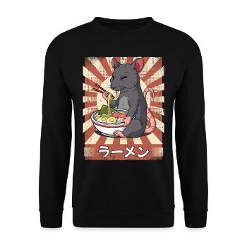 ramen rat noodle soup ramen - Unisex Sweatshirt - black - Front - Alina (178cm) & Michal (187cm)