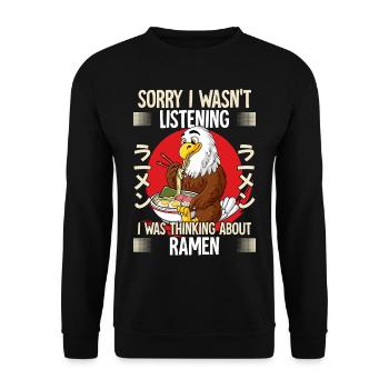 Sorry I Wasn't Listening I Was Thinking About - Unisex Pullover - Schwarz - Vorne - Alina (178cm) & Michal (187cm)