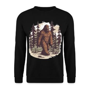 Forest Trees Sasquatch Myth Gift Bigfoot - Unisex Sweatshirt - black - Front - Alina (178cm) & Michal (187cm)