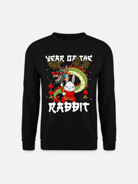 Jahr Des Hasens Mondneujahrsfest Chinesisches - Unisex Pullover - Schwarz