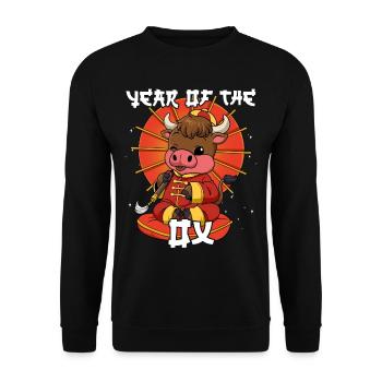 Année du Buffle Nouvel An lunaire chinois - Sweat-shirt Unisexe - noir - Devant - Alina (178cm) & Michal (187cm)