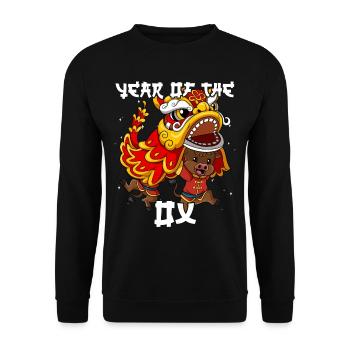 Année du Buffle Nouvel An lunaire chinois - Sweat-shirt Unisexe - noir - Devant - Alina (178cm) & Michal (187cm)