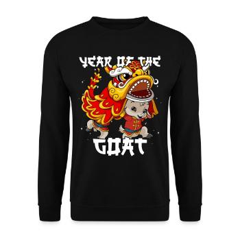 Year of the Goat Lunar New Year Chinese - Unisex Sweatshirt - black - Front - Alina (178cm) & Michal (187cm)