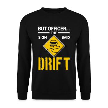 Jdm Auto aber Offizier das Zeichen sagte Drift - Unisex Pullover - Schwarz - Vorne - Alina (178cm) & Michal (187cm)