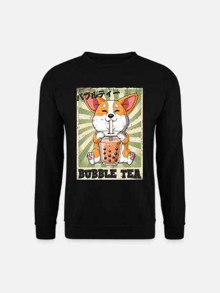 Boba Tea Corgi Hund Bubble Tea - Unisex Pullover - Schwarz