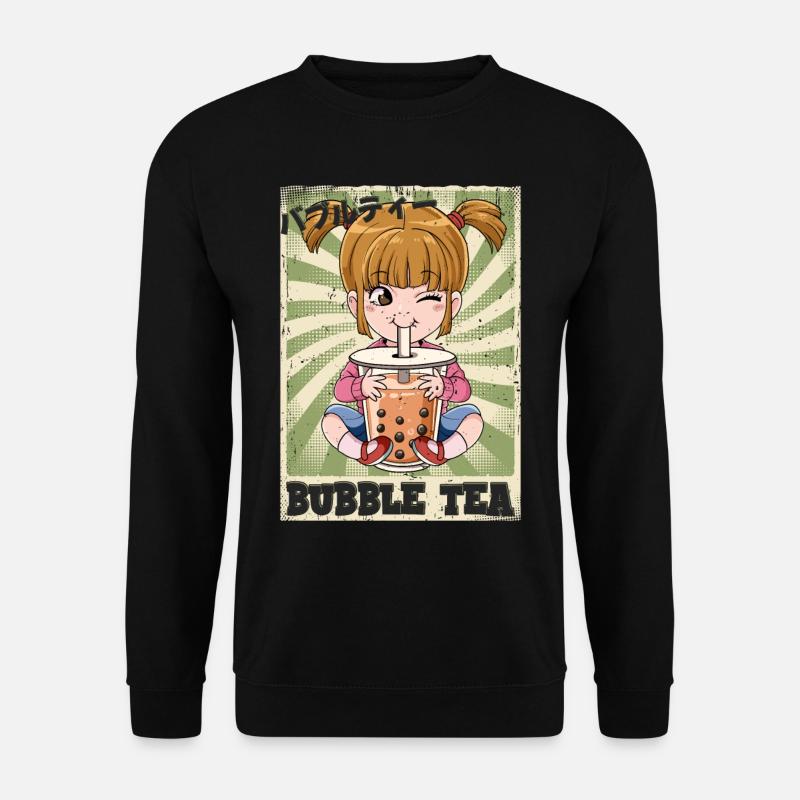 Boba Tea Mädchen Bubble Tea - Unisex Pullover - Schwarz
