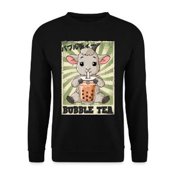 Boba Tea Ziege Bubble Tea - Unisex Pullover - Schwarz - Vorne - Alina (178cm) & Michal (187cm)