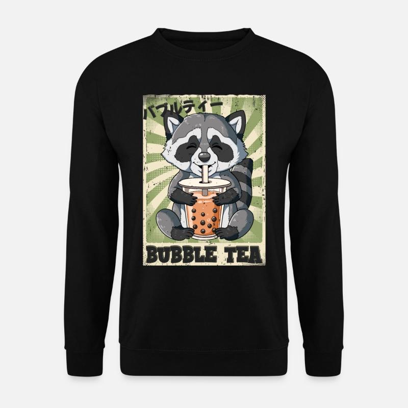 Boba Tea Waschbär Bubble Tea - Unisex Pullover - Schwarz