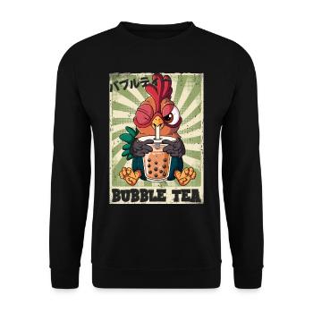 Boba Tea Rooster Bubble Tea - Sweat-shirt Unisexe - noir - Devant - Alina (178cm) & Michal (187cm)