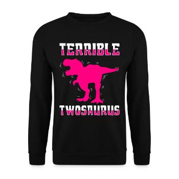 Terrifying Twosaurus - Unisex Sweatshirt - black - Front - Alina (178cm) & Michal (187cm)