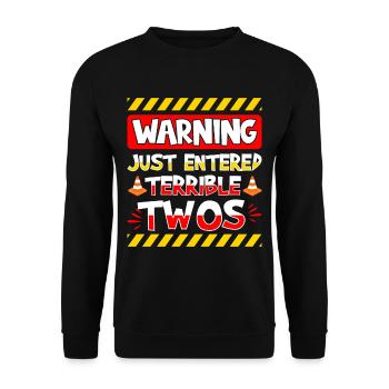 Warning of the onset of the terrible twins - Unisex Sweatshirt - black - Front - Alina (178cm) & Michal (187cm)