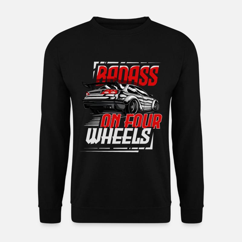 Badass auf vier Rädern für einen Auto-Enthusiasten - Unisex Pullover - Schwarz
