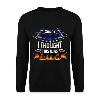 Tut mir leid, Offizier, ich dachte, das wäre ein - Unisex Pullover - Schwarz - Vorne - Alina (178cm) & Michal (187cm)