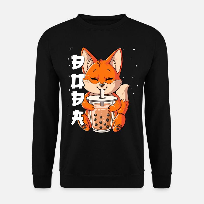 Boba Tea Fuchs Bubble Tea - Unisex Pullover - Schwarz
