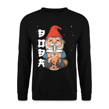 Boba Tea Gnom Bubble Tea - Unisex Pullover - Schwarz - Vorne - Alina (178cm) & Michal (187cm)