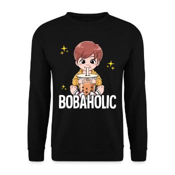 Bubble Tea Young Boba Tea Bobaholic - Sweat-shirt Unisexe - noir - Devant - Alina (178cm) & Michal (187cm)