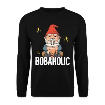 Bubble Tea Gnome Boba Tea Bobaholic - Sweat-shirt Unisexe - noir - Devant - Alina (178cm) & Michal (187cm)