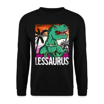 Pride LGBTQ Lessaurus Kostüm Pride Month - Unisex Pullover - Schwarz - Vorne - Alina (178cm) & Michal (187cm)