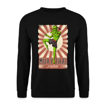 Muay Thai - Unisex Pullover - Schwarz - Vorne - Alina (178cm) & Michal (187cm)