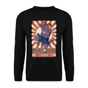 Muay Thai - Unisex Pullover - Schwarz - Vorne - Alina (178cm) & Michal (187cm)