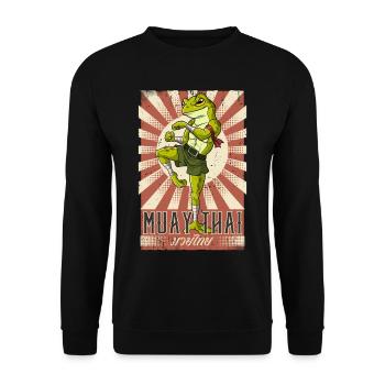 Muay Thai - Unisex Pullover - Schwarz - Vorne - Alina (178cm) & Michal (187cm)