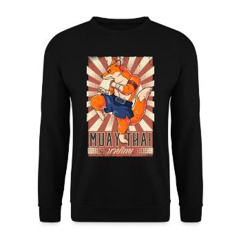 Muay Thai - Unisex Pullover - Schwarz - Vorne - Alina (178cm) & Michal (187cm)
