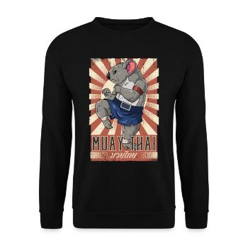 Muay Thai - Unisex Pullover - Schwarz - Vorne - Alina (178cm) & Michal (187cm)