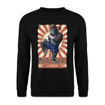 Muay Thai - Unisex Pullover - Schwarz - Vorne - Alina (178cm) & Michal (187cm)