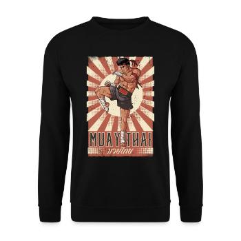 Muay Thai - Unisex Pullover - Schwarz - Vorne - Alina (178cm) & Michal (187cm)