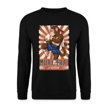 Muay Thai - Unisex Sweatshirt - black - Front - Alina (178cm) & Michal (187cm)