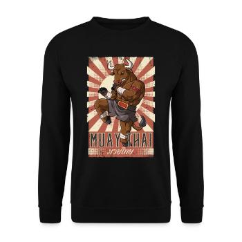 Muay Thai - Unisex Pullover - Schwarz - Vorne - Alina (178cm) & Michal (187cm)