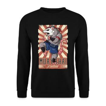 Muay Thai - Unisex Pullover - Schwarz - Vorne - Alina (178cm) & Michal (187cm)
