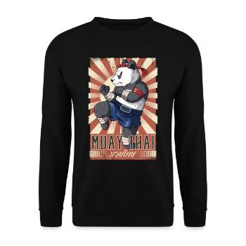 Muay Thai - Unisex Pullover - Schwarz - Vorne - Alina (178cm) & Michal (187cm)
