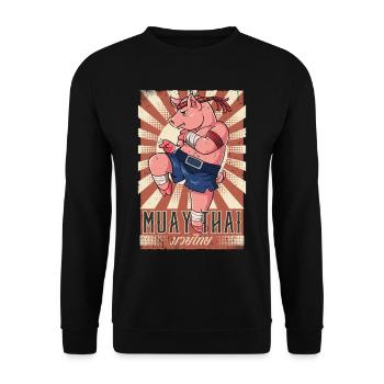 Muay Thai - Unisex Pullover - Schwarz - Vorne - Alina (178cm) & Michal (187cm)