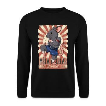 Muay Thai - Unisex Pullover - Schwarz - Vorne - Alina (178cm) & Michal (187cm)