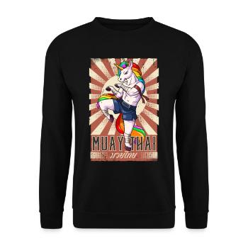 Muay Thai - Unisex Pullover - Schwarz - Vorne - Alina (178cm) & Michal (187cm)