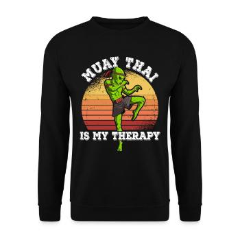 Le Muay Thai est ma thérapie - Sweat-shirt Unisexe - noir - Devant - Alina (178cm) & Michal (187cm)