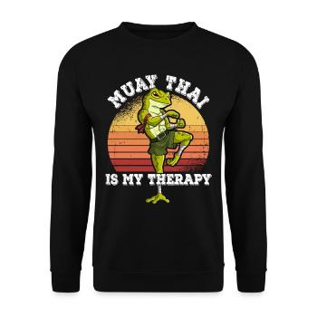 Le Muay Thai est ma thérapie - Sweat-shirt Unisexe - noir - Devant - Alina (178cm) & Michal (187cm)