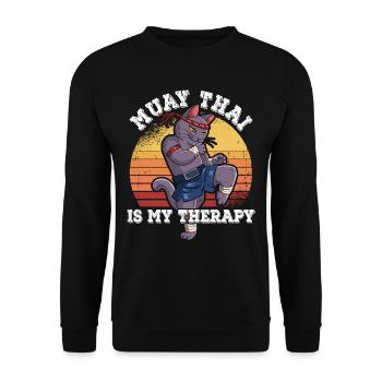 Muay Thai Is My Therapy - Unisex Sweatshirt - black - Front - Alina (178cm) & Michal (187cm)