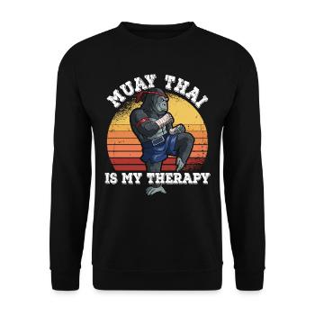 Le Muay Thai est ma thérapie - Sweat-shirt Unisexe - noir - Devant - Alina (178cm) & Michal (187cm)