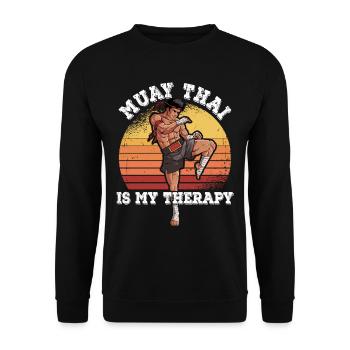 Le Muay Thai est ma thérapie - Sweat-shirt Unisexe - noir - Devant - Alina (178cm) & Michal (187cm)