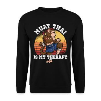 Muay Thai Is My Therapy - Unisex Sweatshirt - black - Front - Alina (178cm) & Michal (187cm)