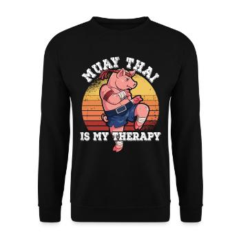 Le Muay Thai est ma thérapie - Sweat-shirt Unisexe - noir - Devant - Alina (178cm) & Michal (187cm)