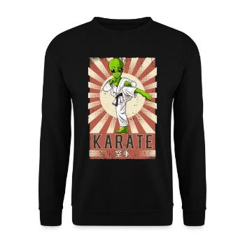 Karate - Unisex Pullover - Schwarz - Vorne - Alina (178cm) & Michal (187cm)