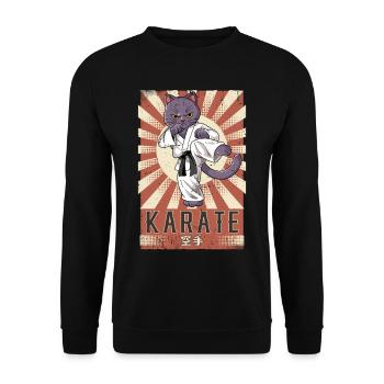 Karate - Unisex Pullover - Schwarz - Vorne - Alina (178cm) & Michal (187cm)