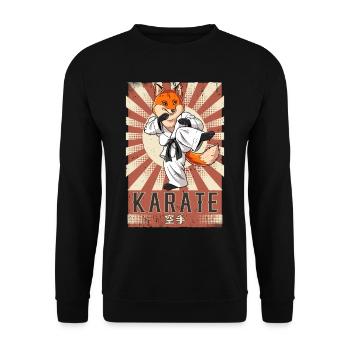 Karate - Unisex Pullover - Schwarz - Vorne - Alina (178cm) & Michal (187cm)