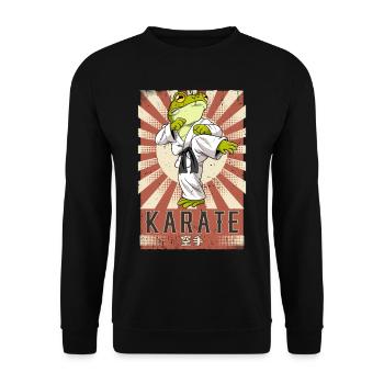 Karate - Unisex Pullover - Schwarz - Vorne - Alina (178cm) & Michal (187cm)