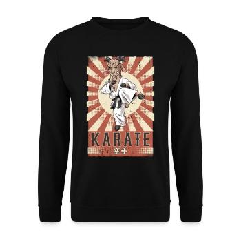 Karate - Unisex Pullover - Schwarz - Vorne - Alina (178cm) & Michal (187cm)
