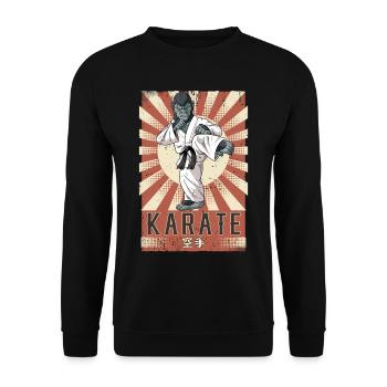 Karate - Unisex Pullover - Schwarz - Vorne - Alina (178cm) & Michal (187cm)